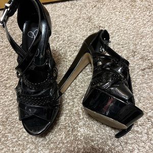 Patten Leather, criss cross straps